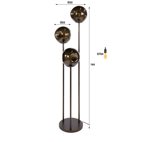Giga Living Vloerlamp Stellar - Bruin Metaal - Ø30x165cm