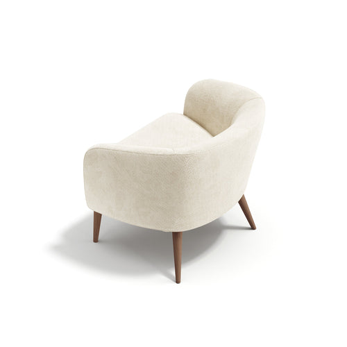 Premium Interiors - Fauteuil MILO - krullend fluweel crème 73.5cm