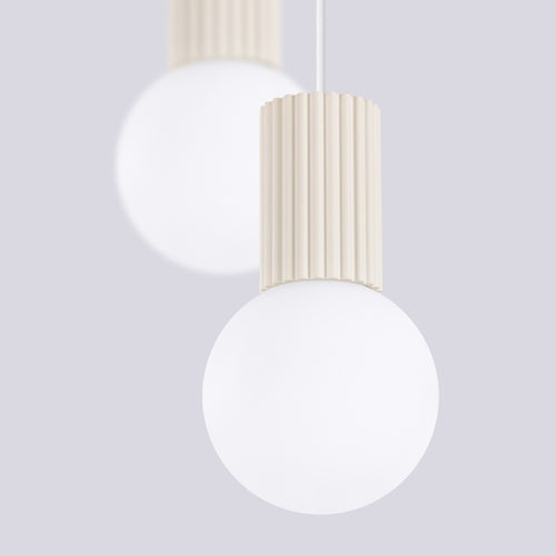 Sollux Lighting Hanglamp HALO 2P beige - 15x15x120cm