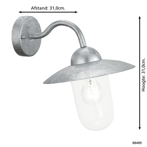 EGLO wandlamp buiten Milton - e27 - 31 cm - grijs