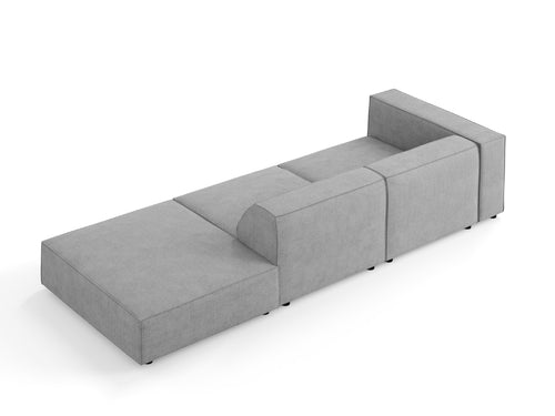 Cosmopolitan Design Rechte bank Arendal 4-zits, chenille met ribbeleffect, donkergrijs - 102x262x70cm
