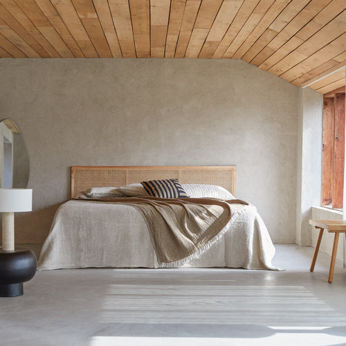 Tikamoon Hoofdbord van gevlochten rotan 200 cm - Naturel - vtwonen shop