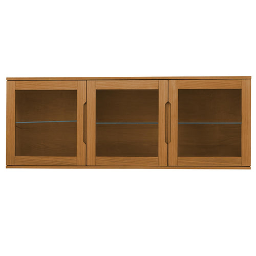 Furnhouse 3-deurs wandkast Kerteminde - Natuurlijk eikenhout - MDF, Eikenfineer, Glas - 37x160x60