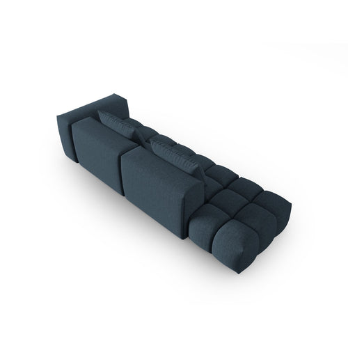 Cosmopolitan Design - Linker modulaire bank Verona 4-zits, structurele stof donkerblauw - 85x265x70cm