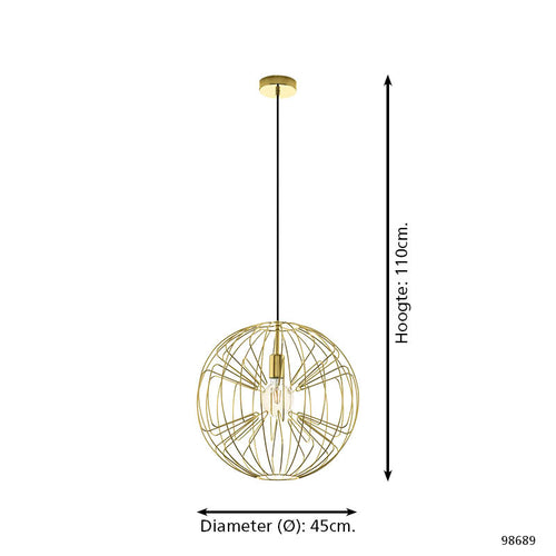 EGLO hanglamp Okinzuri - e27 - ø 45 cm - geelkoper - vtwonen shop