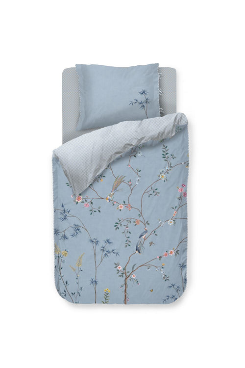 Pip Studio Dekbedovertrek Bamboo Blossom - 60 x 70 cm - Licht blauw