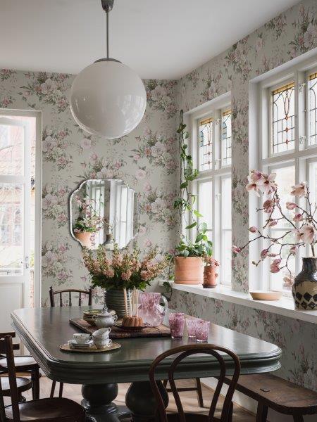 Borastapeter behang bloemstilleven groen - 53 cm x 10.05 m - 660259 - vtwonen shop