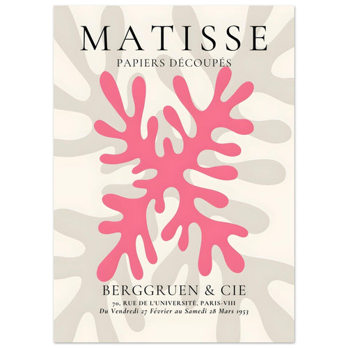 Artfulprints  Matisse – Pink coral   poster 50x70 cm