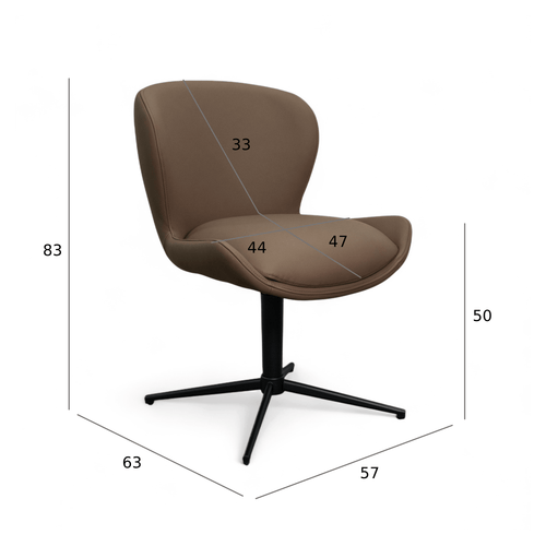 Furnhouse eetkamerstoel Nicklas - Taupe - Leer - Set van 2