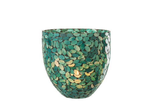 J-Line windlicht Mozaiek - glas - azuur - large - vtwonen shop