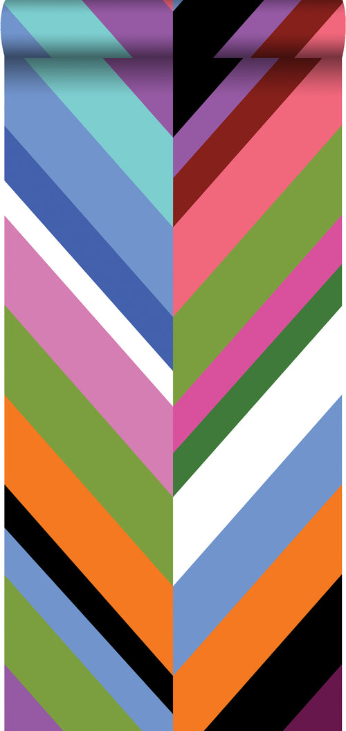 Origin Wallcoverings XXL behang zigzag motief meerkleurig - 50 x 900 cm - 357205 - vtwonen shop
