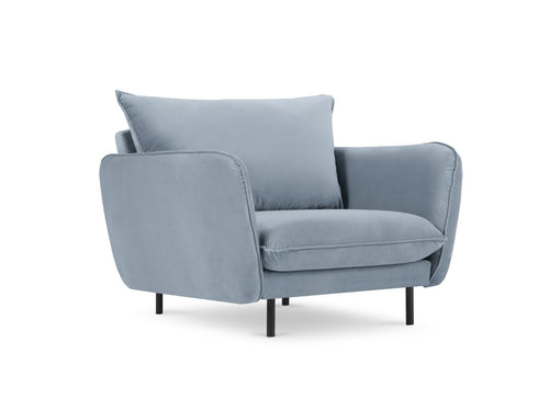 Cosmopolitan Design Fauteuil Vienna flueel, lichtblauw - 94x97x95cm
