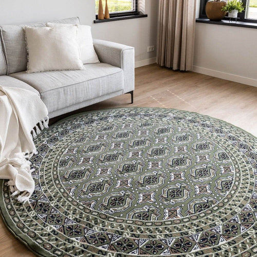 Rond Vintage Vloerkleed Rond Marad Groen Interieur05 - 160 x 160 cm - vtwonen shop