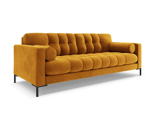 Cosmopolitan Design Bank Bali 4-zits, flueel, geel - 96x217x75cm