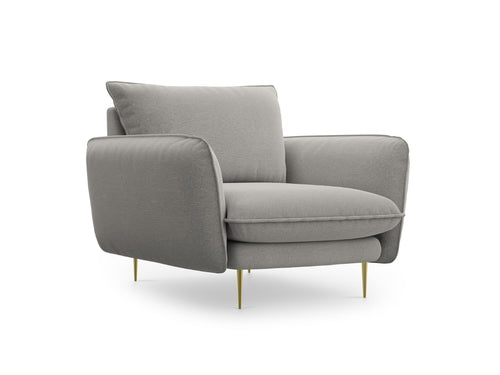 Cosmopolitan Design Fauteuil Vienna structurele stof, lichtgrijs - 94x97x95cm