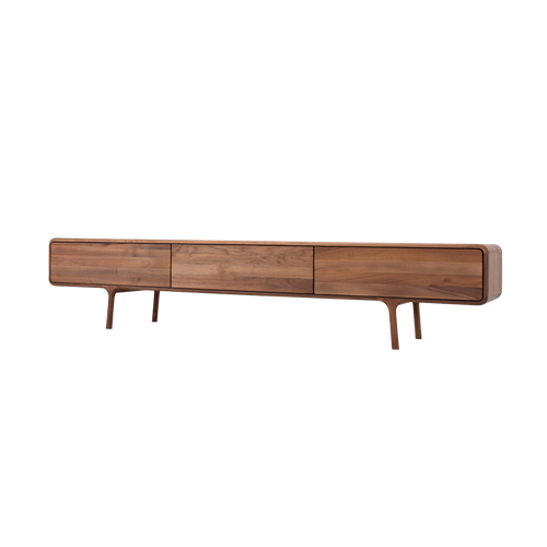 Gazzda Fawn Lowboard Wild Walnut - TV meubel - 3 Lades - 220 x 45 cm - vtwonen shop