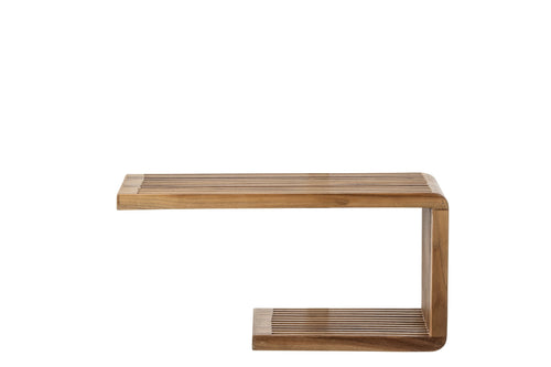 J-Line Wandrek met latten - gerecycled hout - naturel - small