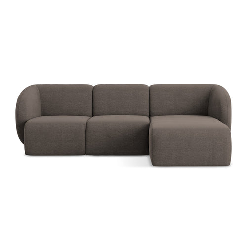 LaMiaSofa hoekbank rechts Cervo - bouclé - chocolade - 248x166x100
