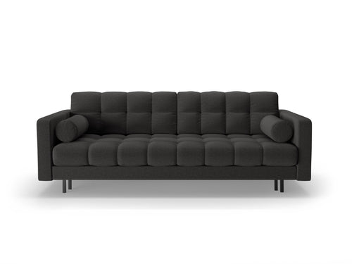 Cosmopolitan Design Slaapbank met opbergdoos Bali 3-zits, structurele stof donkergrijs - 84x222x105cm