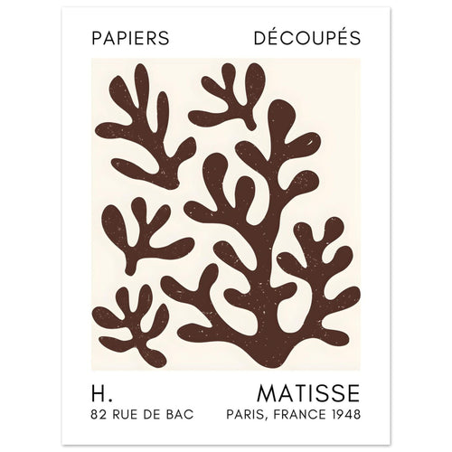 Artfulprints  Matisse – Coral shadows brown   poster 30x40 cm - vtwonen shop