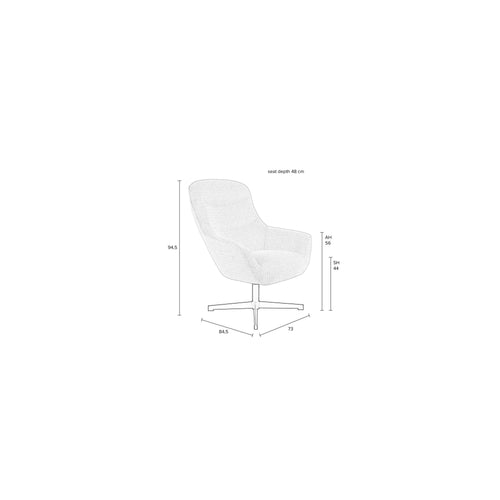 Housecraft Living Yuki Fauteuil Draaibaar Off White - vtwonen shop