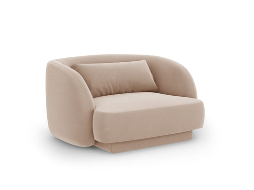 Cosmopolitan Design Fauteuil Tulum flueel, beige - 90x103x70cm