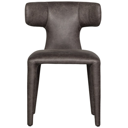 WOOOD eetkamerstoelen Permit - Leerlook - Zwart/Grijs - Set van 6