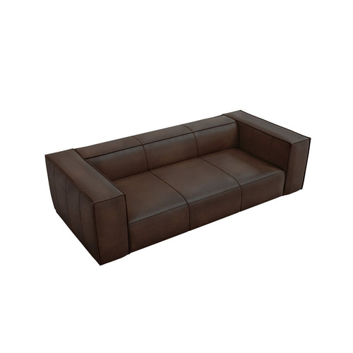 Cosmopolitan Design - Bank Turin 3-zits, echt leer donkerbruin - 100x227x68cm