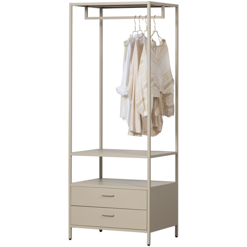 WOOOD open kledingkast 70 cm Ferris- metaal - zand - 185x70x54 - vtwonen shop