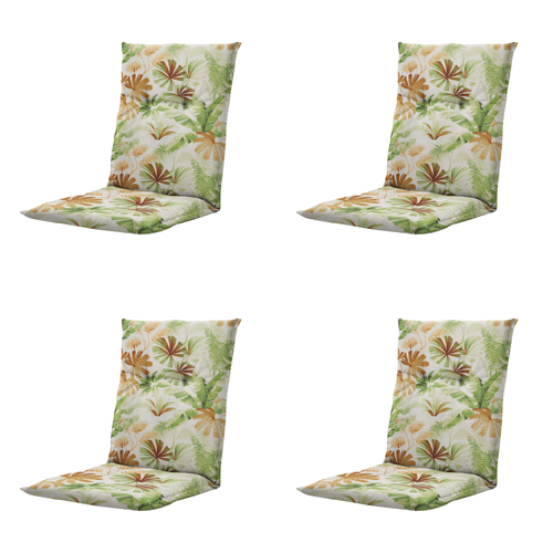 Madison tuinstoelkussen lage rug Axel - multikleur - 105x50x6cm - set van 4