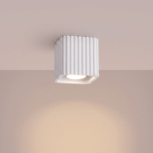 Sollux Lighting Plafondlamp RIFF 1 wit GU10 - 10x10x10cm