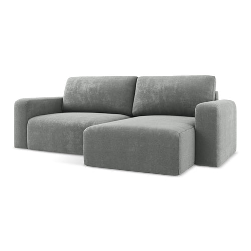 LaMiaSofa hoekbank rechts Ostia - chenille stof - grijs - 244x149x79