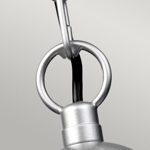 Elstead Klampenborg - 1-lichts hangende lantaarn met ketting voor buiten, zilver IP44, E27