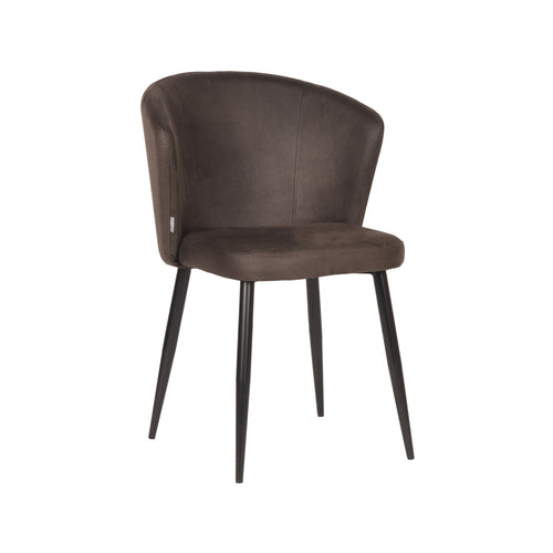 LABEL51 Eetkamerstoel Wave - Antraciet - Zithoogte 50cm - Set van 2