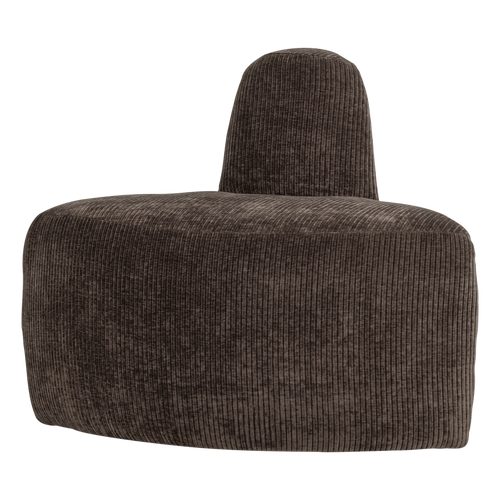 WOOOD eetbank hoek rond rugleuning Mojo Base - Rib - Bruin - 83x76x76