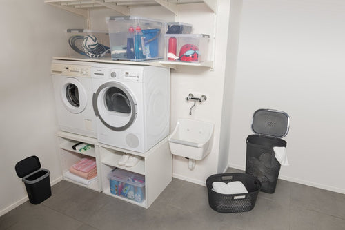 Curver Infinity Recycled Dots Wasmand met deksel - 60L - Antraciet - vtwonen shop