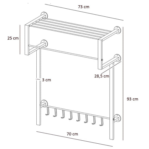 Ylumen kapstok Big black - 28.5 x 93 cm - zwart - vtwonen shop