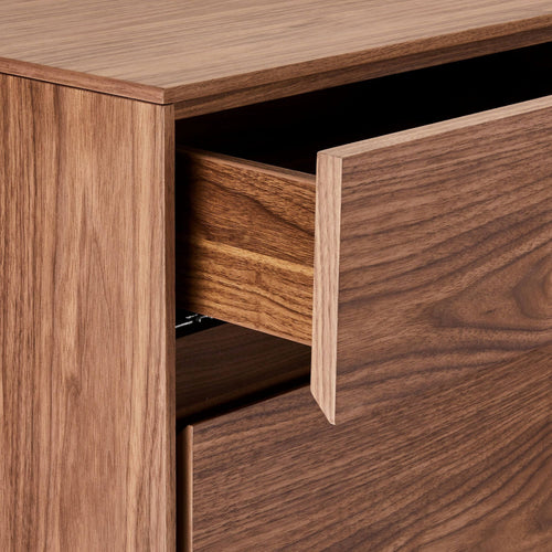 Furnhouse 4-deurs dressoir Tokyo - Amerikaanse walnoot - MDF, Amerikaans walnootfineer - 45x205x82