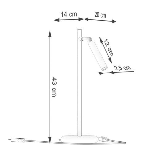 Sollux Lighting Tafellamp PASTELO zwart - 14x20x43cm