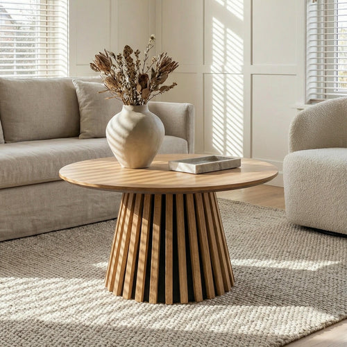 Furnhouse ronde salontafel Svendborg - Natuurlijk eikenhout - Ø 60 cm