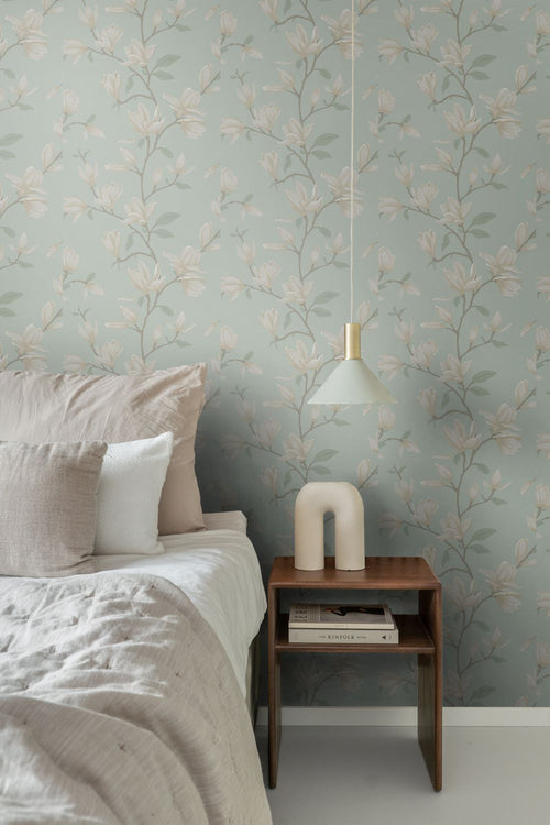 ESTAhome behang magnolia celadon groen - 53 cm x 10.05 m - 139405