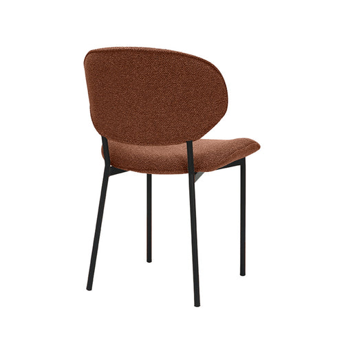 LABEL51 Eetkamerstoel Senn - Rood/Zwart Bouclé - Set van 2