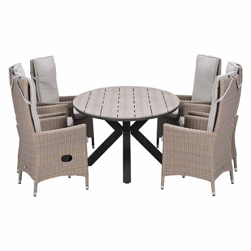 Garden Impressions Tuinset Collin 7-delig - Tulli tuintafel 220x115xH75 cm