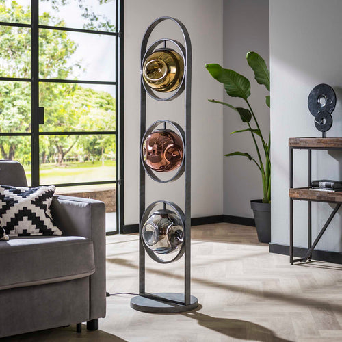 Giga Meubel Vloerlamp Stellar - Zilver Metaal - 37x160x37cm