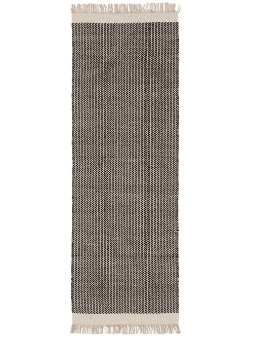 benuta wollen loper Kim - zwart/wit - 70x200 cm