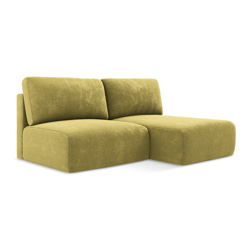 LaMiaSofa hoekbank rechts Ostia - chenille stof - limoengroen - 210x149x79