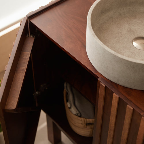 Tikamoon Badkamermeubel van mangohout 164 cm - Donkerbruin