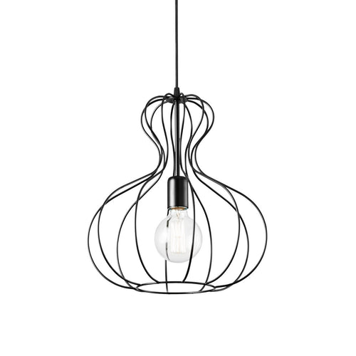 Ideal Lux Ampolla - 1-lichts plafondlamp mat zwart in kooistijl, E27