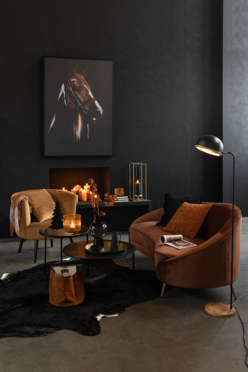 J-Line sofa Elisabeth - textiel/metaal - bruin