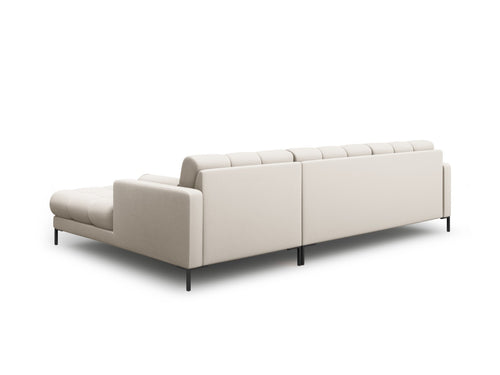 Cosmopolitan Design rechter hoekbank Bali 5-zits, structurele stof, beige - 185x293x75cm